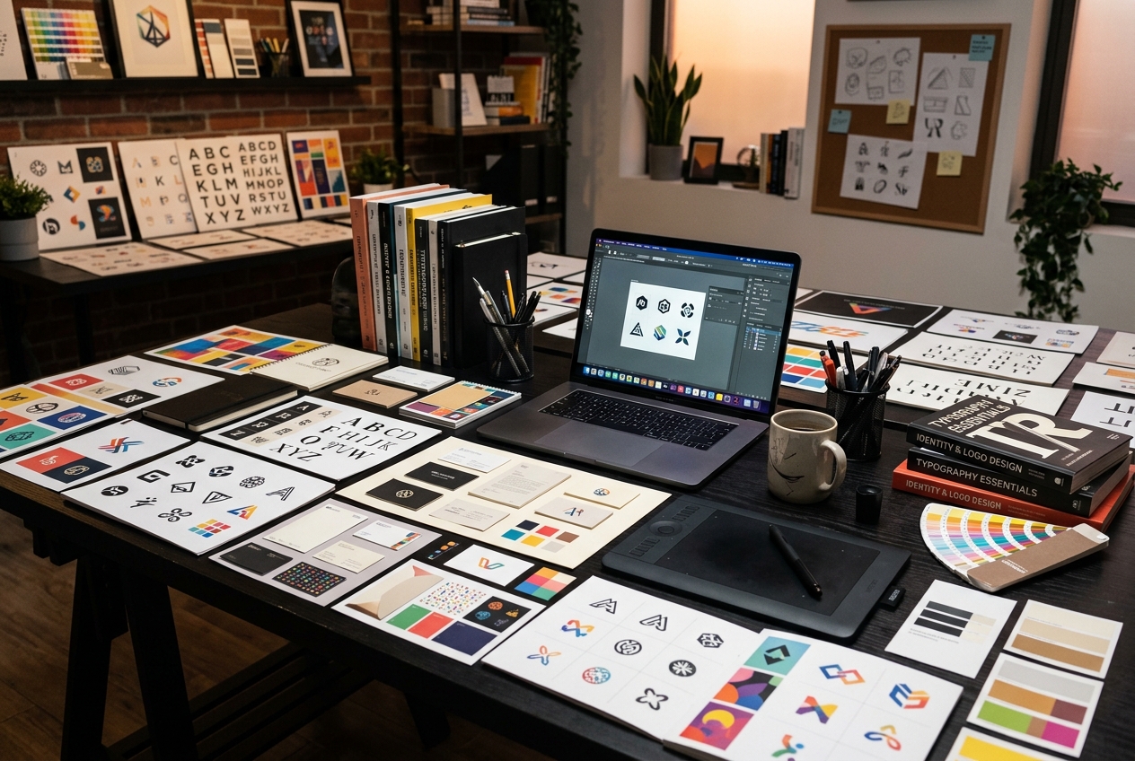 Graphic design workspace