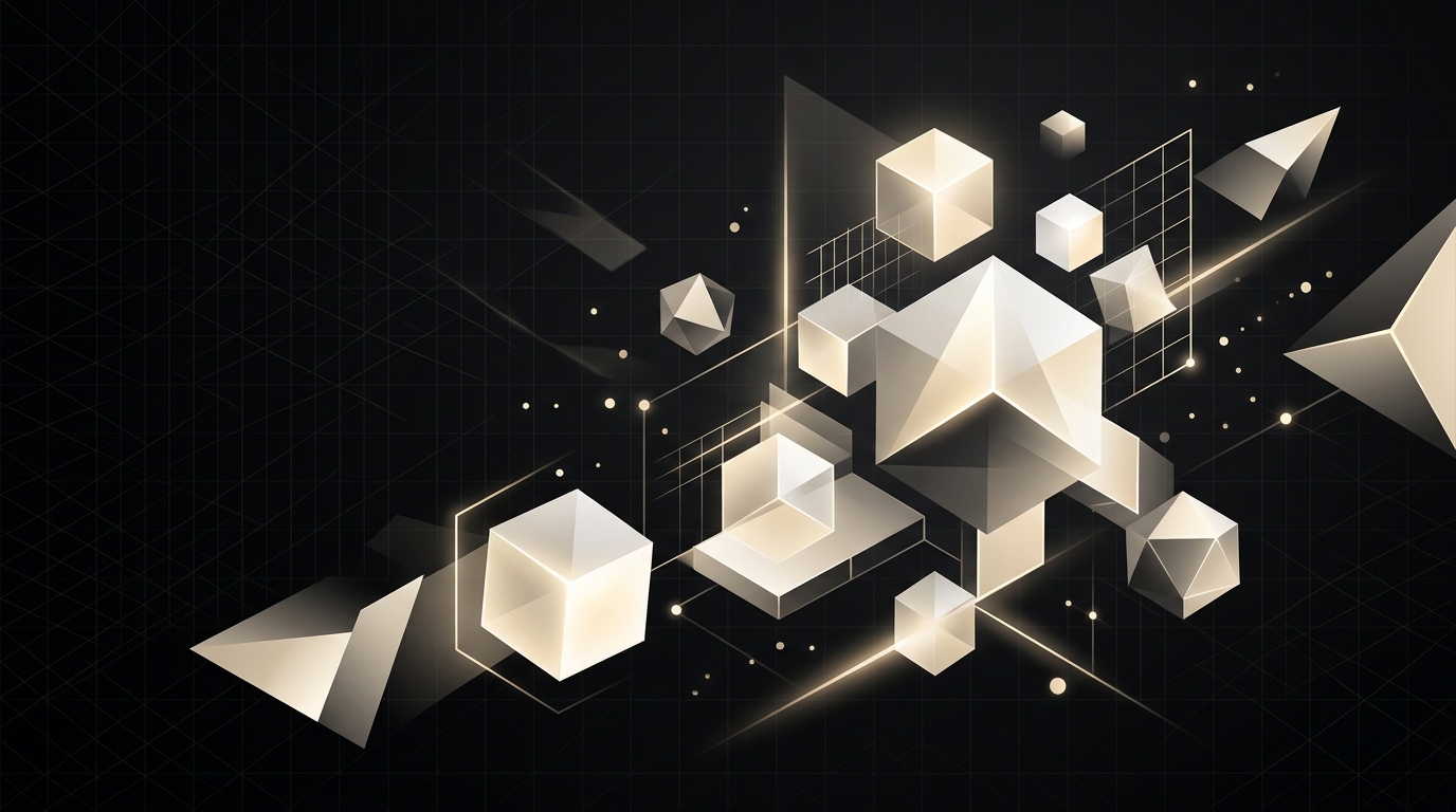 Abstract 3D geometric shapes